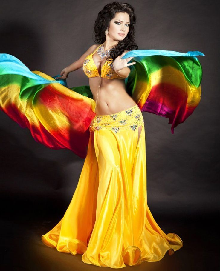 Rainbow Belly Dance Silk Veils Belly Dancing Belly Dancing Costumes